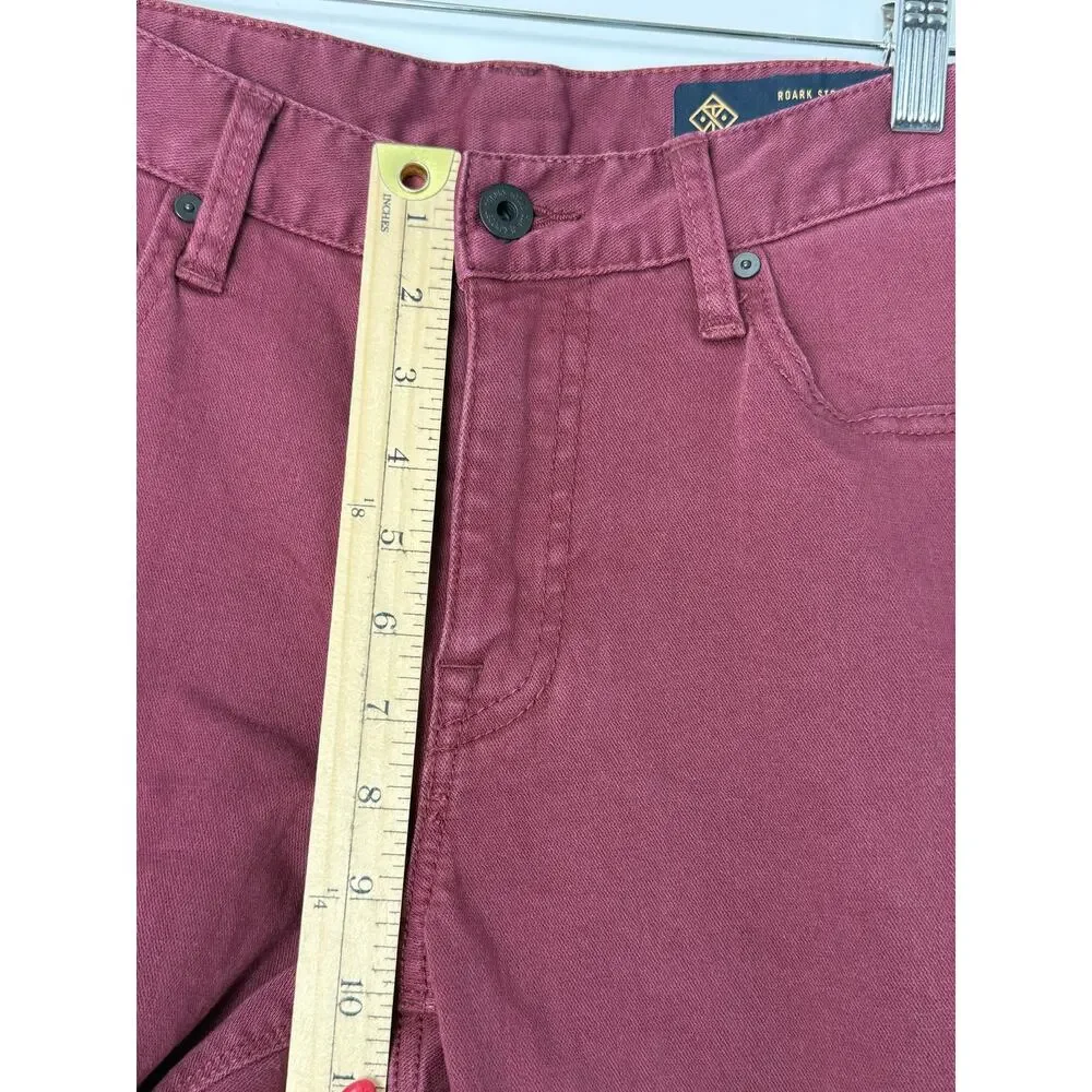Roark Highway 128 Straight Fit Burgundy Stretch Denim Pants 30x32 (fits 30x30)